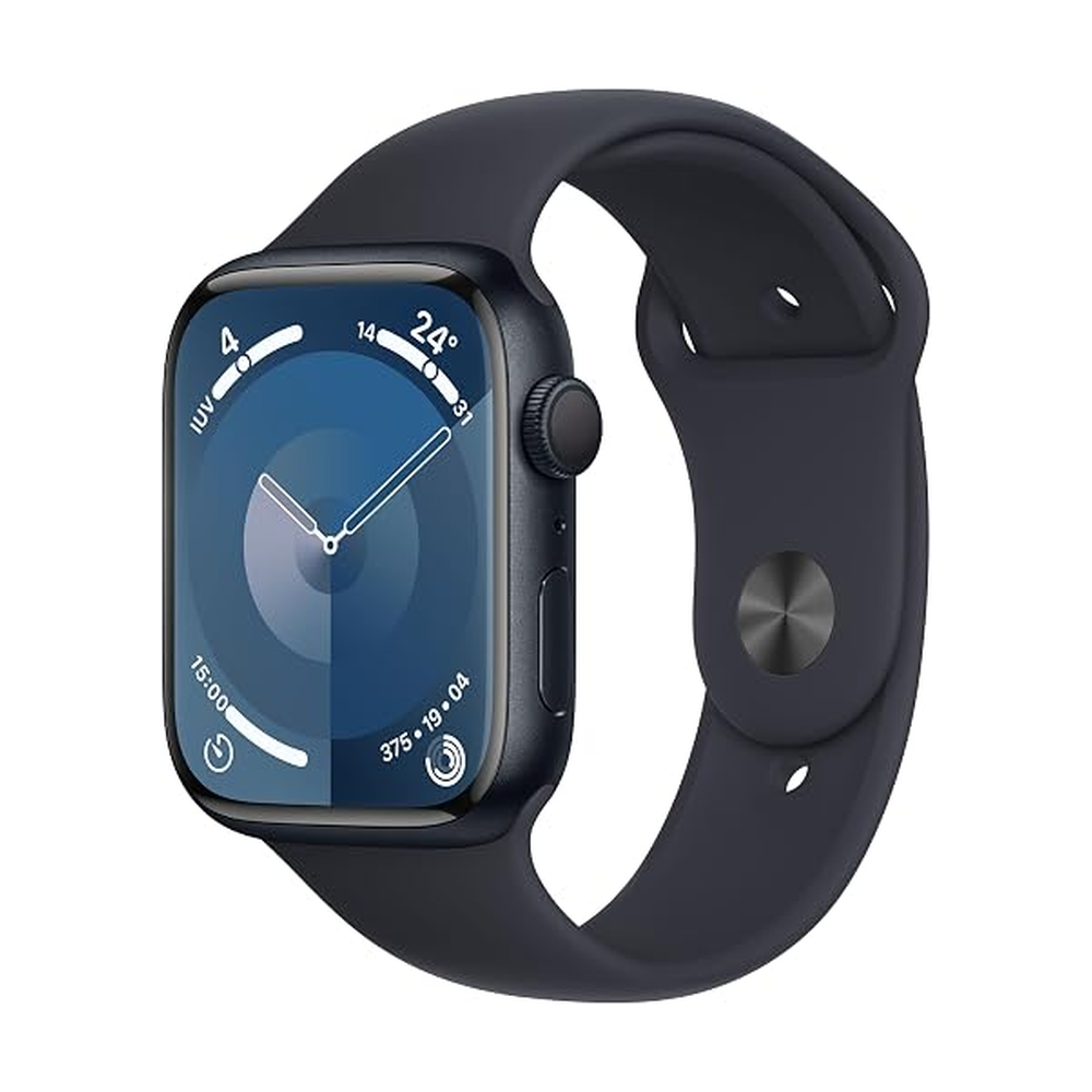Apple Watch Series 9 GPS 45mm, Midnight Aluminum Case with Sport Band (Renewed)