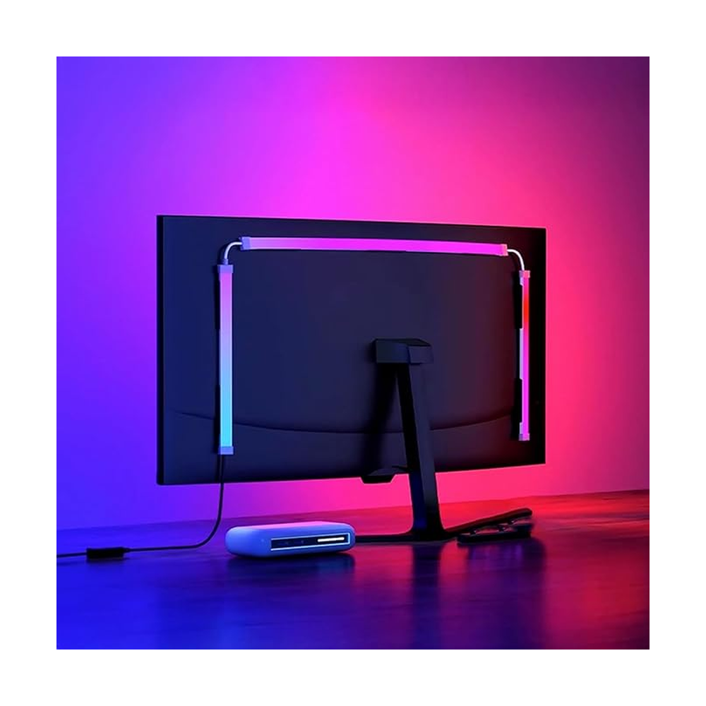 Gaming Monitor Led Backlights, LED Strip Light Sync with Screen Color & Music for Games Movies etc, Rgbic Computer Light Bar Behind Monitor, Supports Pc or Mac (27In)