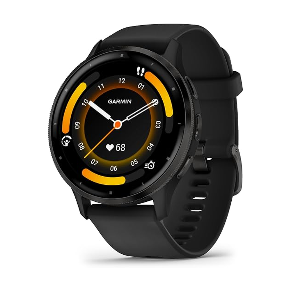 Garmin Venu 3 45mm, Black — AMOLED GPS Smartwatch with Speaker & Microphone
