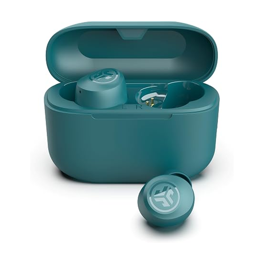 JLab Go Air Pop+ True Wireless Earbuds - 35H Bluetooth, Teal | In Ear Headphones, Bluetooth Earphones, Ear Buds with Microphone, USB-C Charging Case, Dual Connect, EQ3 Sound