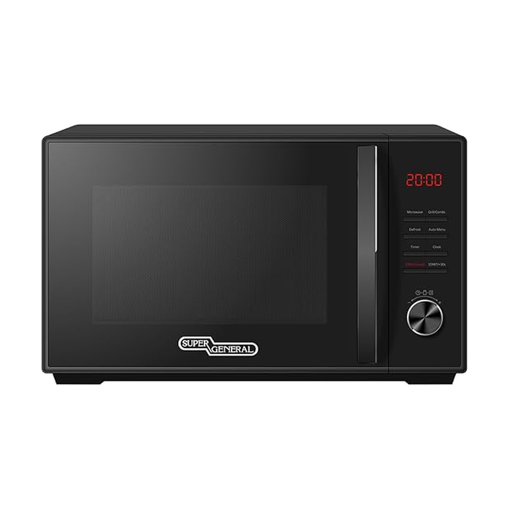 Super General 25L Microwave Oven with Grill, LED Display, Black