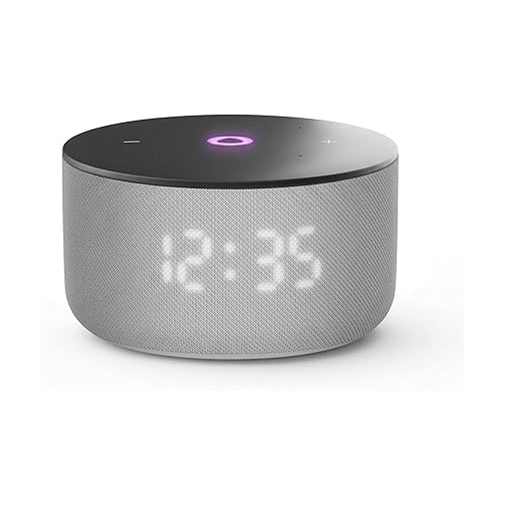 Yango Yasmina Smart Speaker, AI Buddy, Arabic and English, 12W Sound, LED Display, Compact Speaker for Dorm Room and Small Apartment, Grey